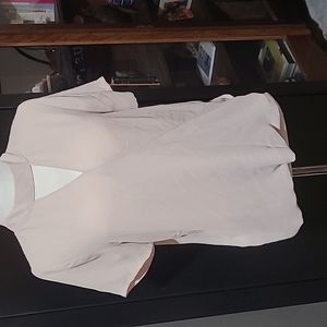 Putty colored cross over blouse